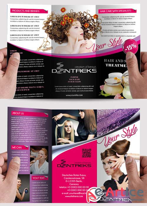 Hair Style Trifold PSD Template