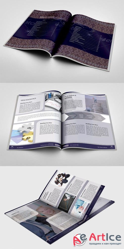 Ready Business Template For Report - Creativemarket 208286