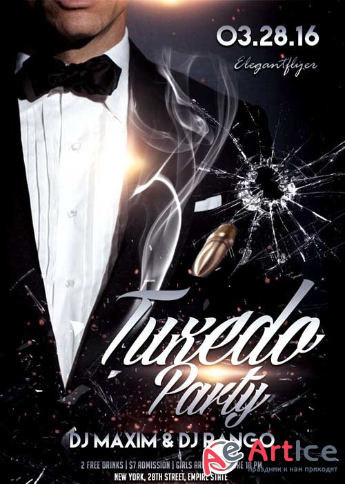 Tuxedo Party Flyer PSD Template + Facebook Cover