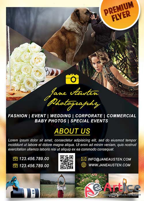 Photography Flyer PSD Template + Facebook Cover