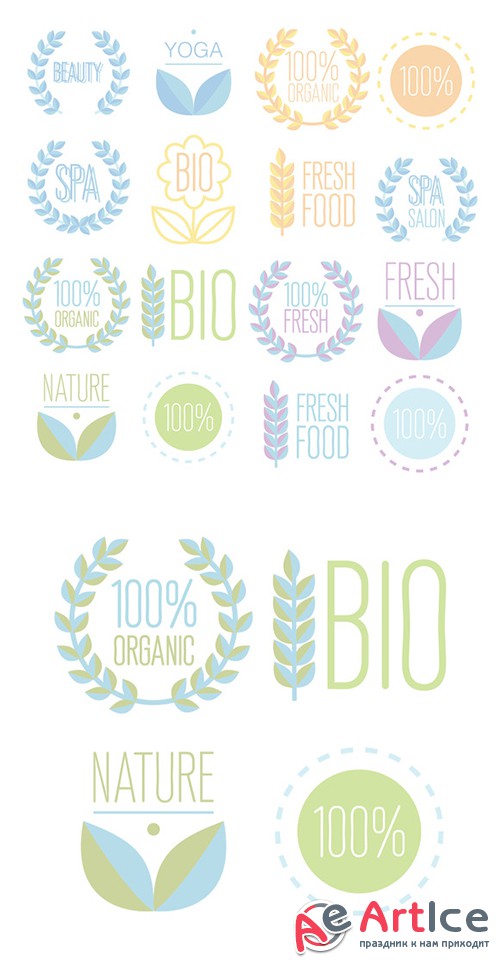 Organic,bio,ecology natural logos - Creativemarket 487778