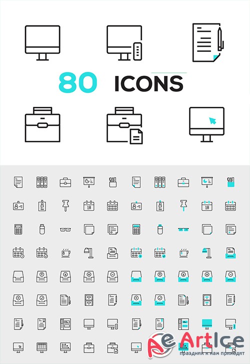 80 Line Vector Icons