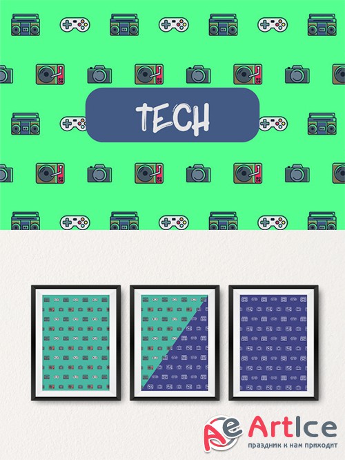 Tech icon pattern - Creativemarket 551734