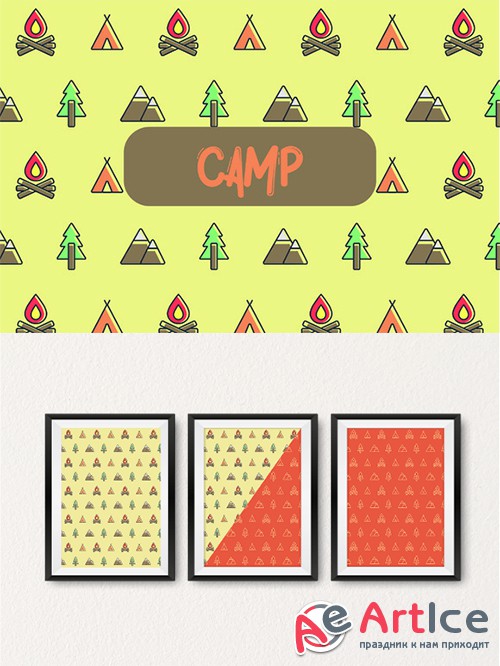 Camp icon pattern - Creativemarket 551639