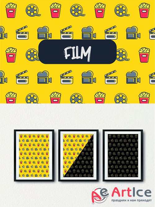 Film icon pattern - Creativemarket 551790