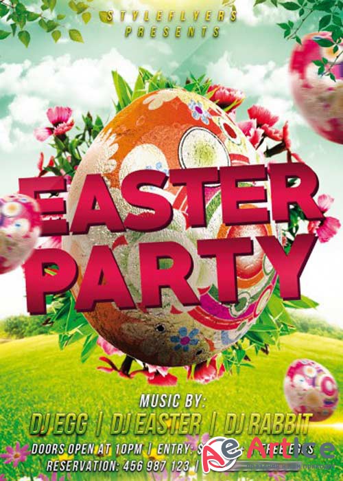 Easter V8 PSD Flyer Template with Facebook Cover
