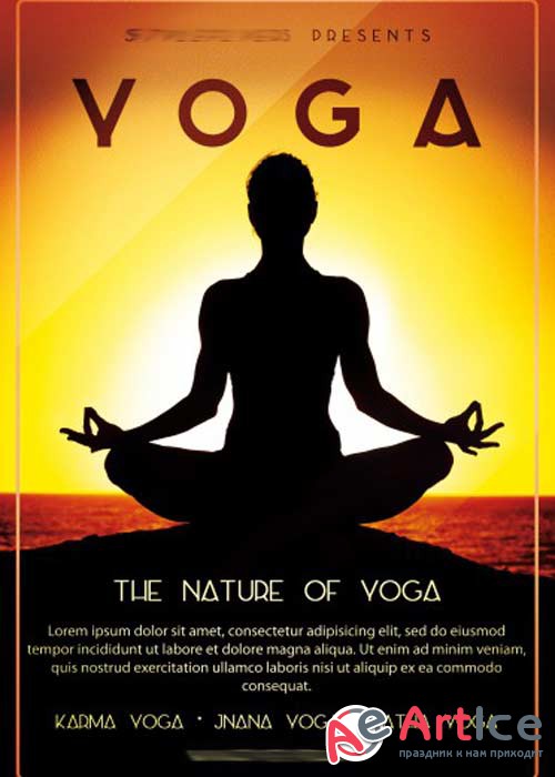 Yoga V2 PSD Premium Flyer Template + Facebook cover