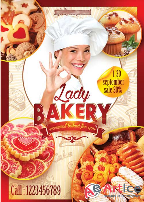 Lady Baker Flyer PSD Template