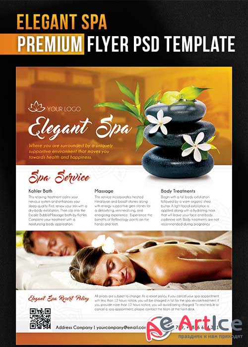 Elegant Spa Flyer PSD Template + Facebook Cover