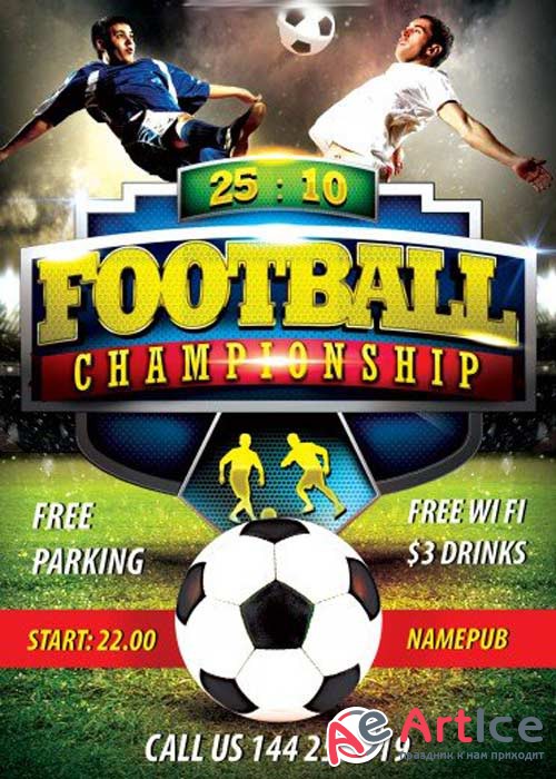 Football Championship PSD Flyer Template