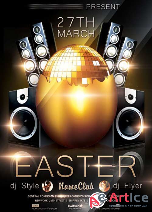 Easter V15 Flyer PSD Template + Facebook Cover