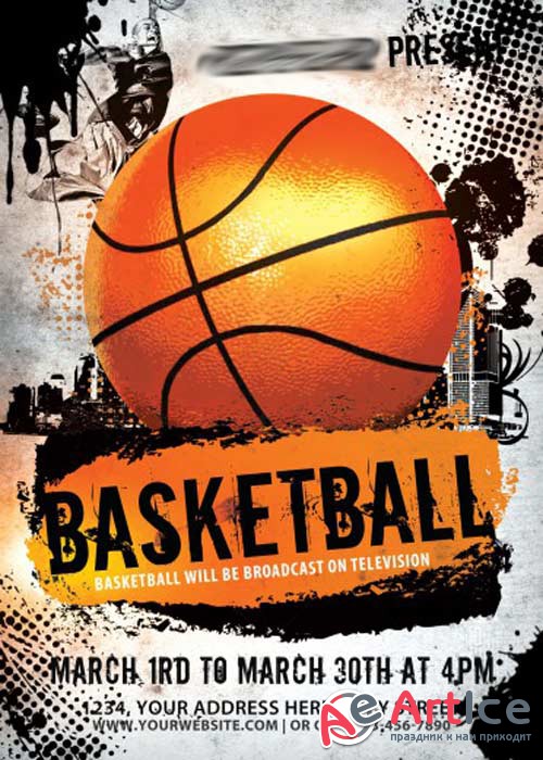 Basketball V5 Flyer PSD Template + Facebook Cover