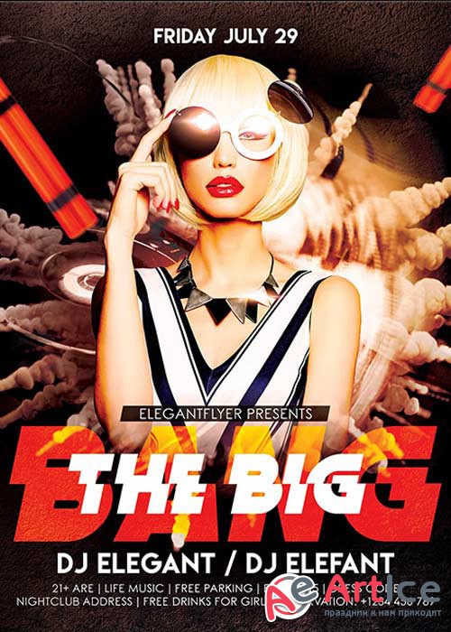 The Big Bang Flyer PSD Template + Facebook Cover