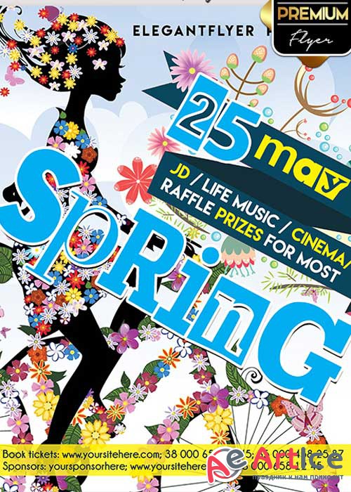 Spring Time Flyer PSD Template + Facebook Cover