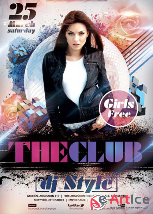 The Club Flyer PSD Template + Facebook Cover