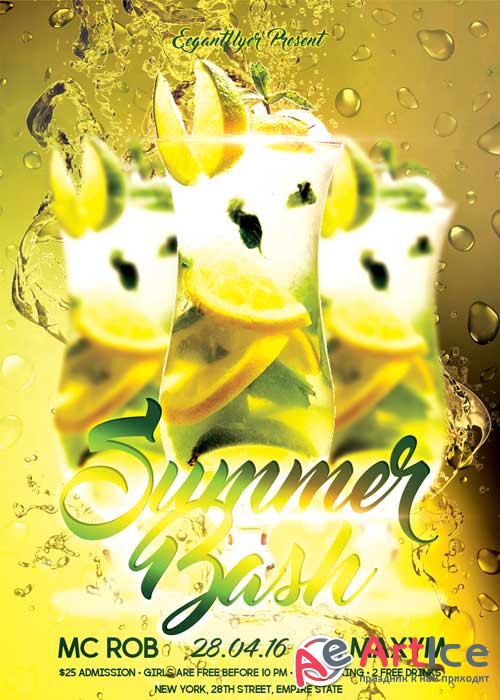 Summer Bash V7 Flyer PSD Template + Facebook Cover