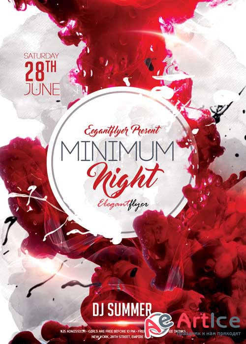 Minimum Night Flyer PSD Template + Facebook Cover