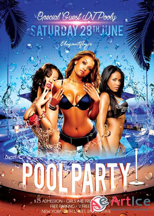 Pool Party V02 Flyer PSD Template + Facebook Cover