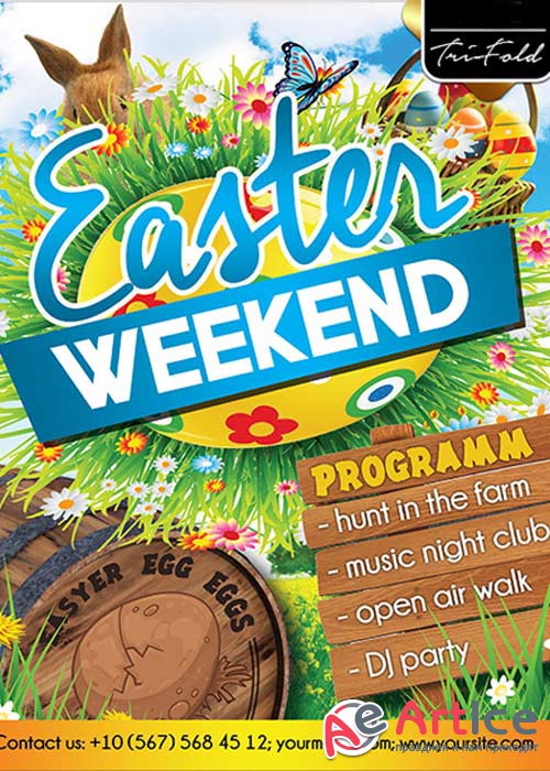 Easter Weekend Flyer V3  PSD Template + Facebook Cover