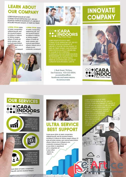 Corporate PSD Tri-Fold PSD Brochure Template