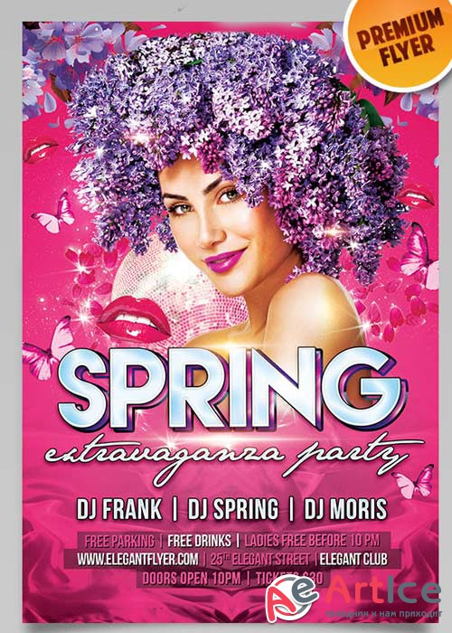 Spring Extravaganza Night Flyer PSD Template + Facebook Cover