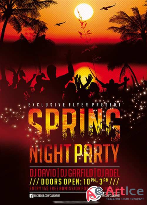 Spring Night Party V5 Premium Flyer Template