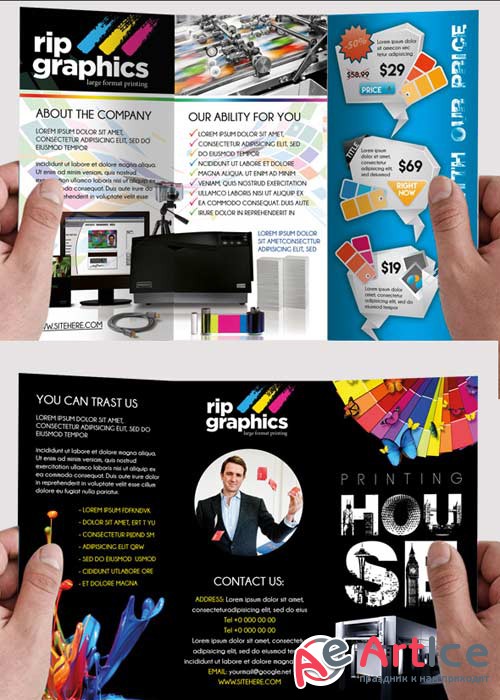 Printing Company Premium Tri-Fold PSD Brochure Template