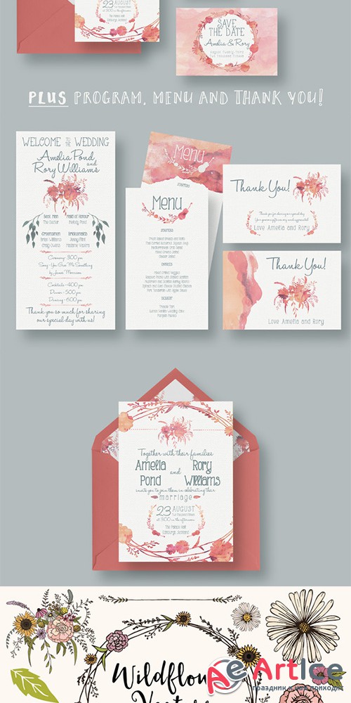 Watercolour Wedding Suite 2.0 - Creativemarket 274153