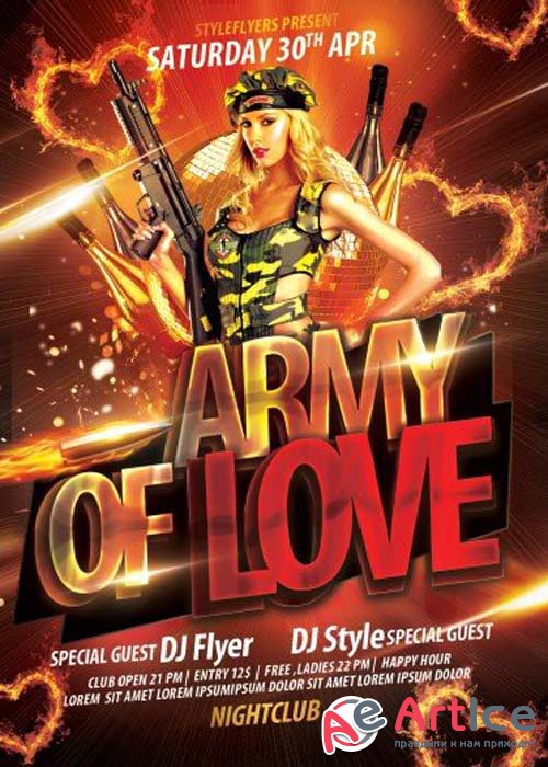 Army of Love PSD Flyer Template