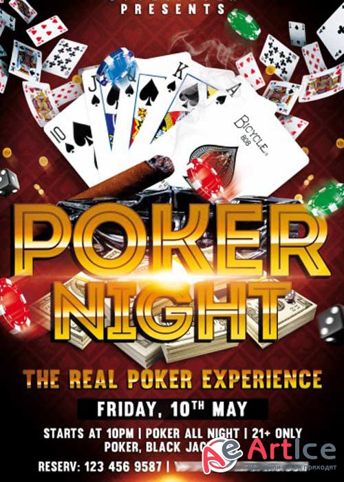 Poker Night V1 PSD Flyer Template