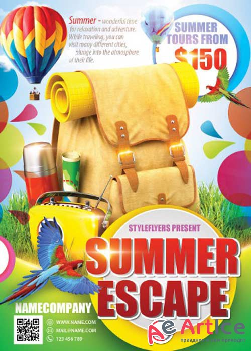 Summer Escape PSD Flyer Template