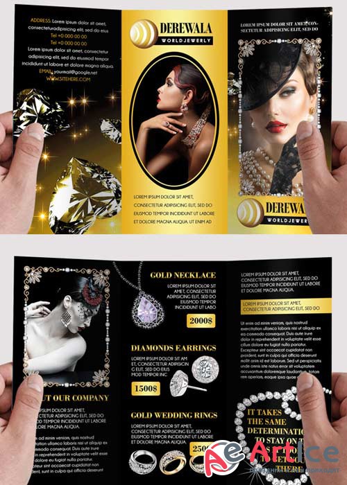 Jewelry V2 Premium Tri-Fold PSD Brochure Template