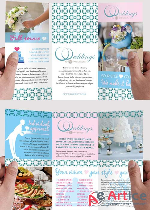 Wedding and Event Premium Tri-Fold PSD Brochure Template