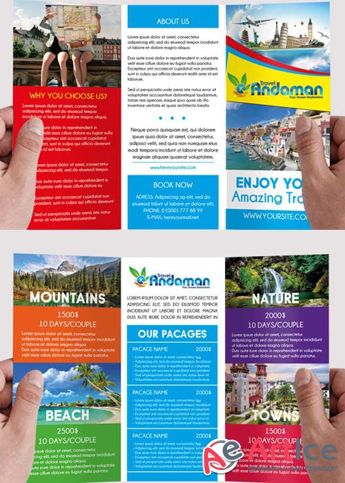 Travel Premium Tri-Fold PSD Brochure Template