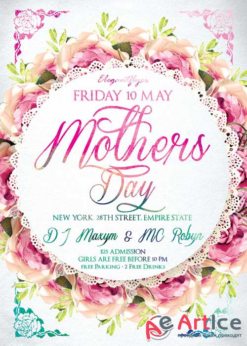 Mothers Day V2 PSD Flyer Template + Facebook Cover
