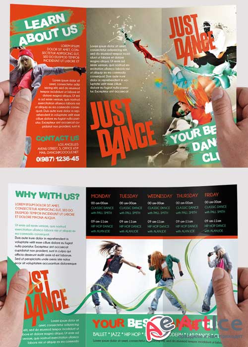 Dance Academy Premium Tri-Fold PSD Brochure Template