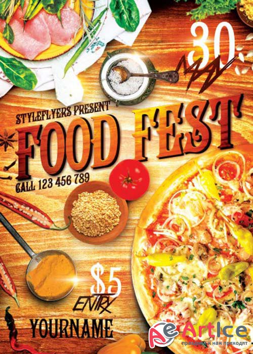 Food Fest PSD Flyer Template