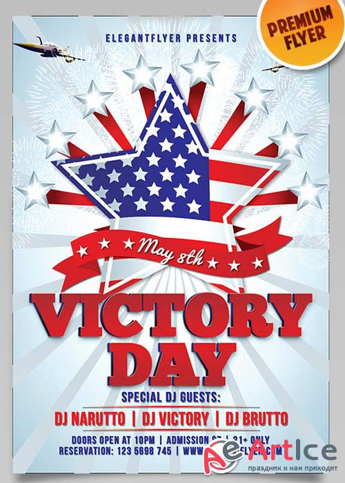 Victory Day V1 Flyer PSD Template + Facebook Cover