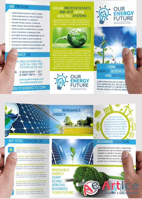 Green Energy Premium Tri-Fold PSD Brochure Template