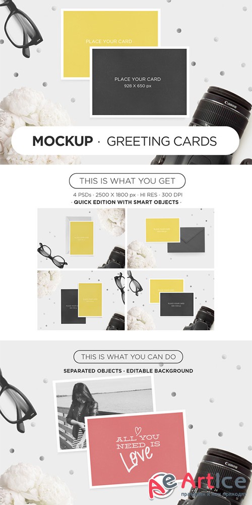 MockUp - Greeting Cards Camera - Creativemarket 166846