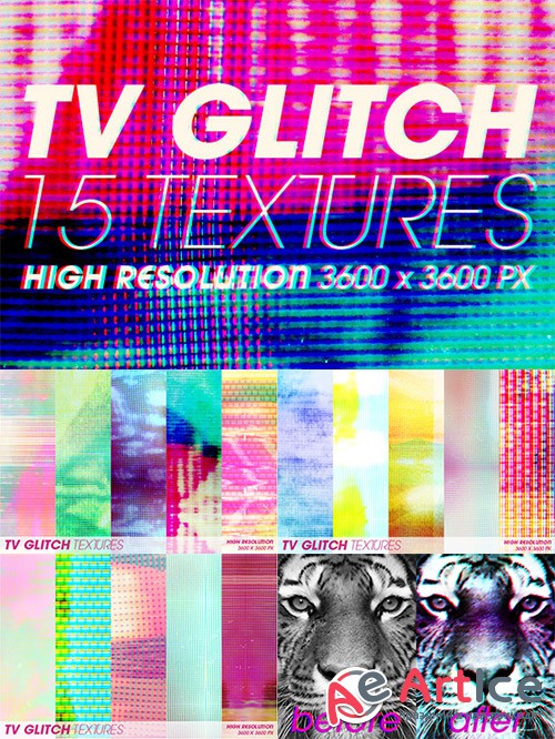 TV Glitch Textures - Creativemarket 44963