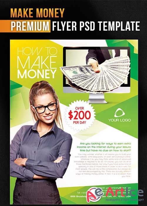 Make Money V1 Flyer PSD Template + Facebook Cover
