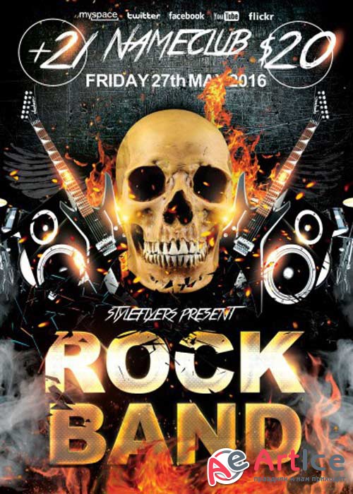 Rock Band V1 PSD Flyer Template