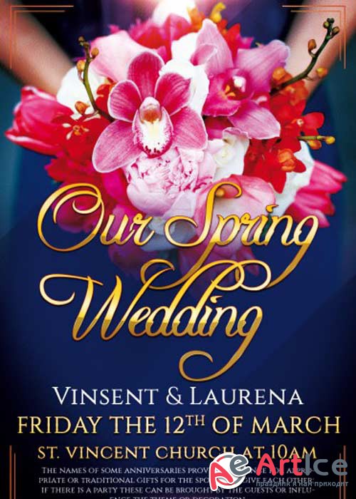 Our Spring Wedding PSD Flyer Template