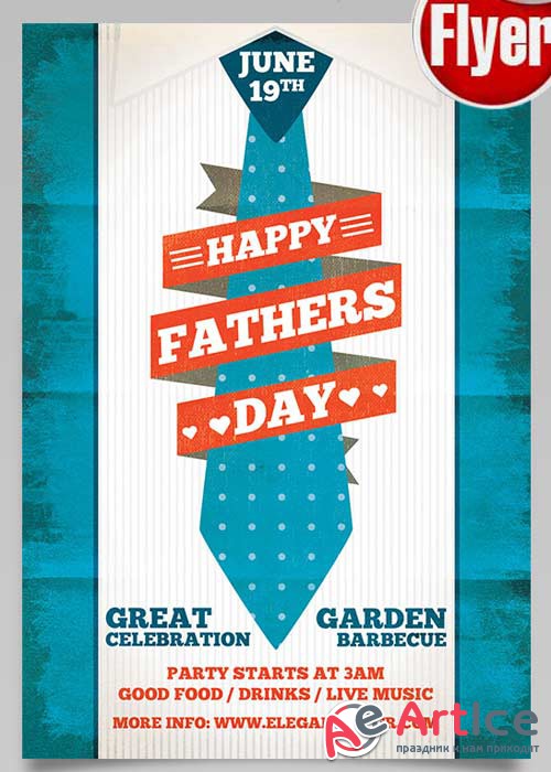 Fathers Day V3 Flyer PSD Template + Facebook Cover