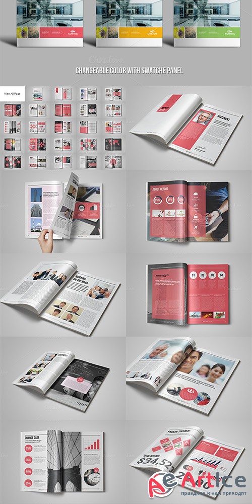 48 Pages Annual Report Template - Creativemarket 682531