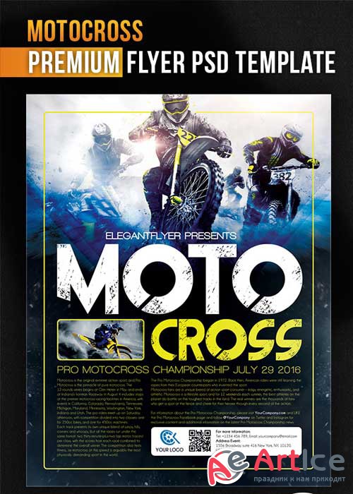 Motocross Flyer PSD Template + Facebook Cover