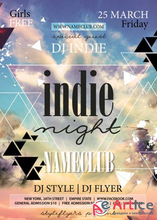 Indie Night V3 PSD Flyer Template with Facebook Cover