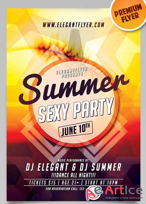 Summer Sexy Party V1 Flyer PSD Template + Facebook Cover