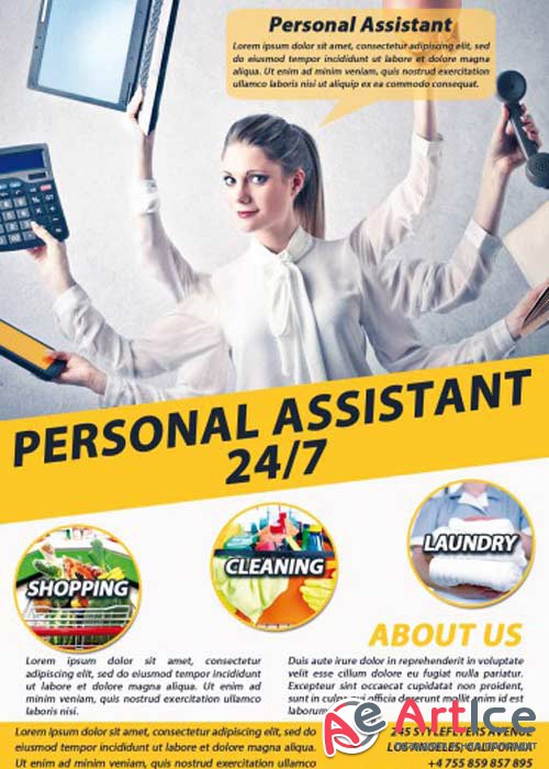 Personal Assistant PSD Flyer Template